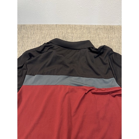 Vintage Alfani Mens Size XL Red Ribbed Polo‎ Shirt Button-Up Short Sleeve Cotton - Picture 10 of 12